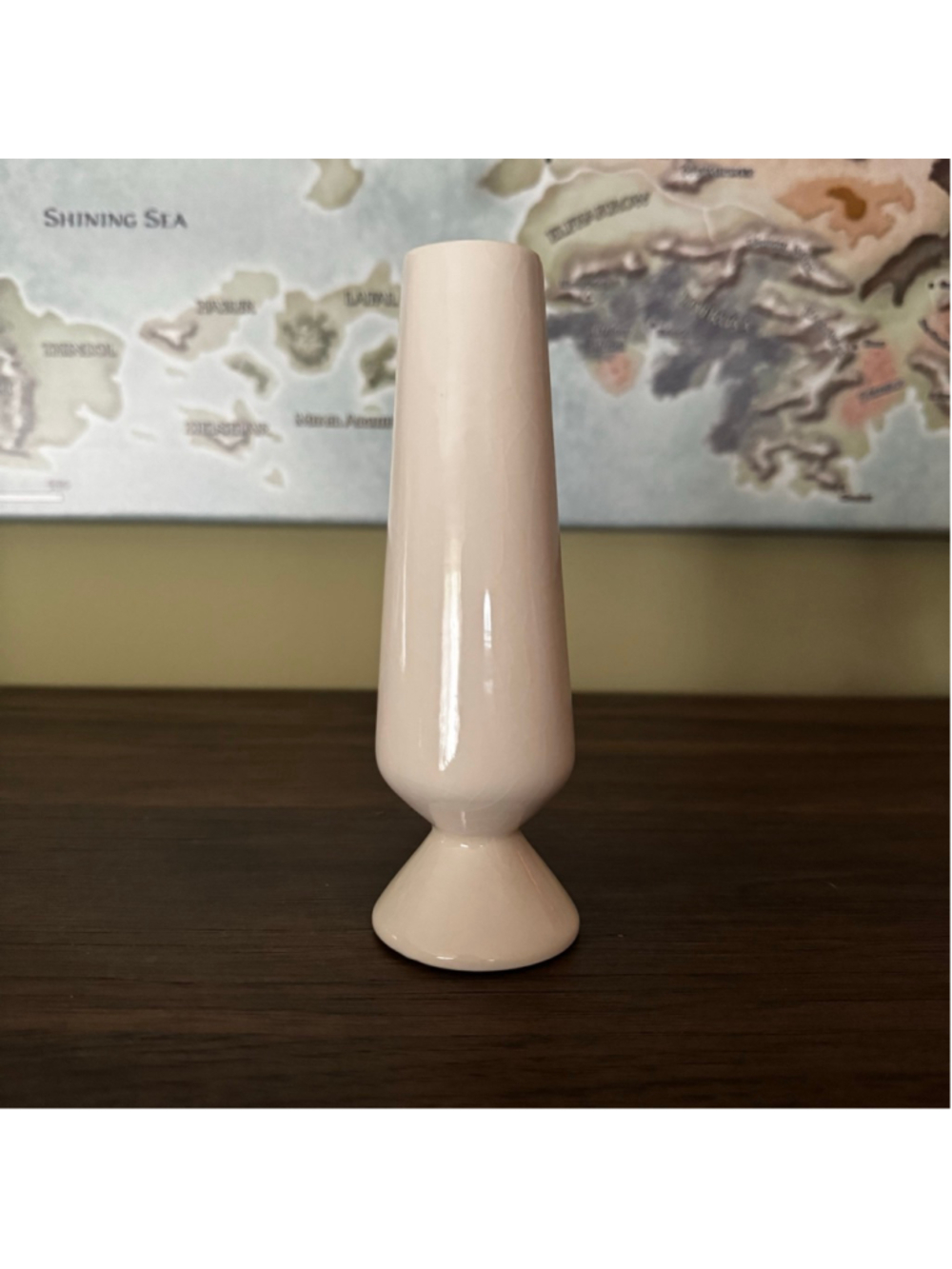 Vintage Cream Pedestal Bud Vase